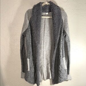 Anthropologie Sleeping on Snow gray wool open front long-sleeve cardigan sweater